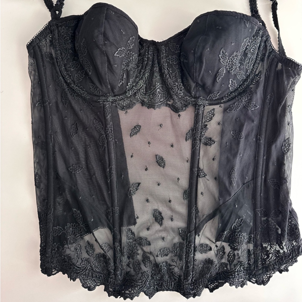 La perla vintage Elegant Black Lace Bustier - Picture 9 of 11